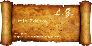 Luria Zdenka névjegykártya